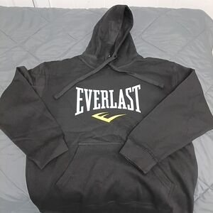 Everlast Black Hoodie with White and Yellow Logo